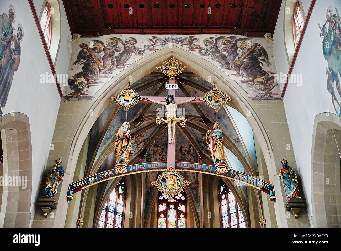 Groupe de crucifixion ; cathédrale Jakobus à Neustadt am Titisee Banque D'Images