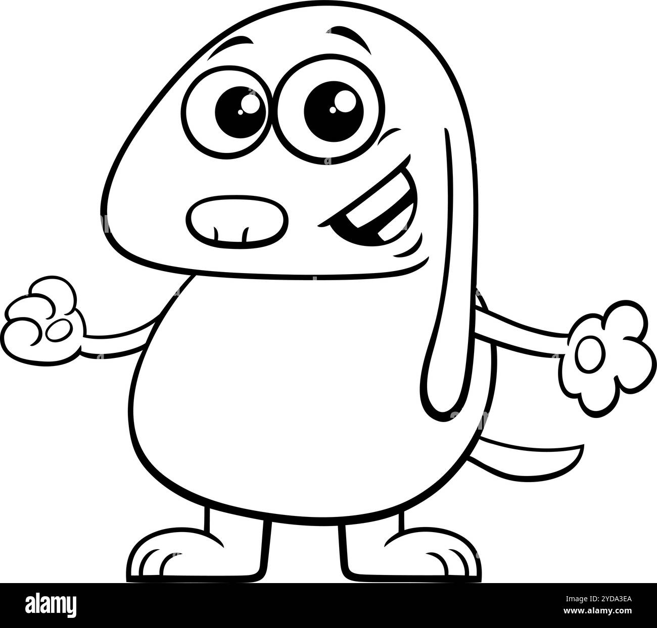 Illustration de dessin animé de chien mignon ou chiot animal page de coloration de caractère Illustration de Vecteur