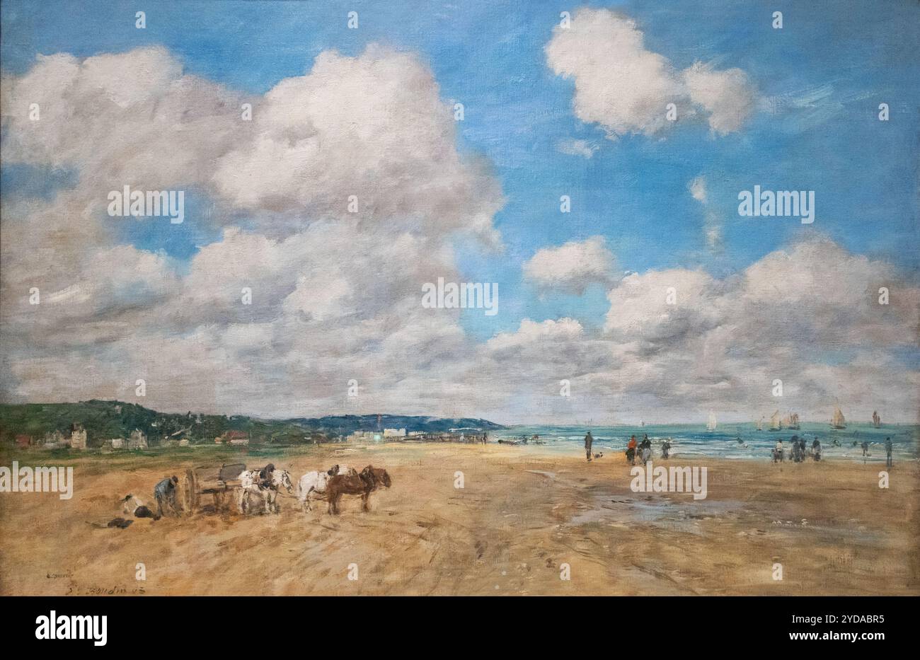 Tableau d'Eugène boudin, 'Deauville', 1893. Peintre paysagiste marin français. Peinture paysagère française du XIXe siècle, huile sur toile. Banque D'Images