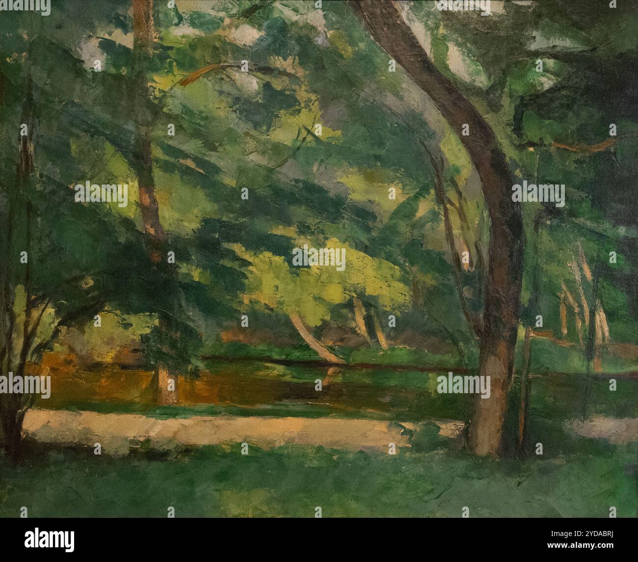 Paul Cézanne peinture, L'étang des Soeurs, Osny (L'étang des Sœurs, Osny), v. 1875. Peinture à l'huile de paysage post-impressionniste française, XIXe siècle. Banque D'Images