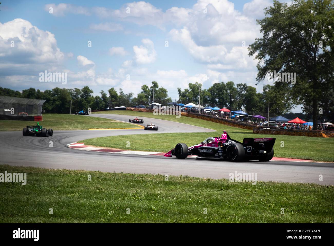 KYLE KIRKWOOD (27 ans) de Jupiter, Floride conduit sur piste la Honda Indy 200 au Mid-Ohio au Mid-Ohio Sports car course à Lexington, OHIO. Banque D'Images