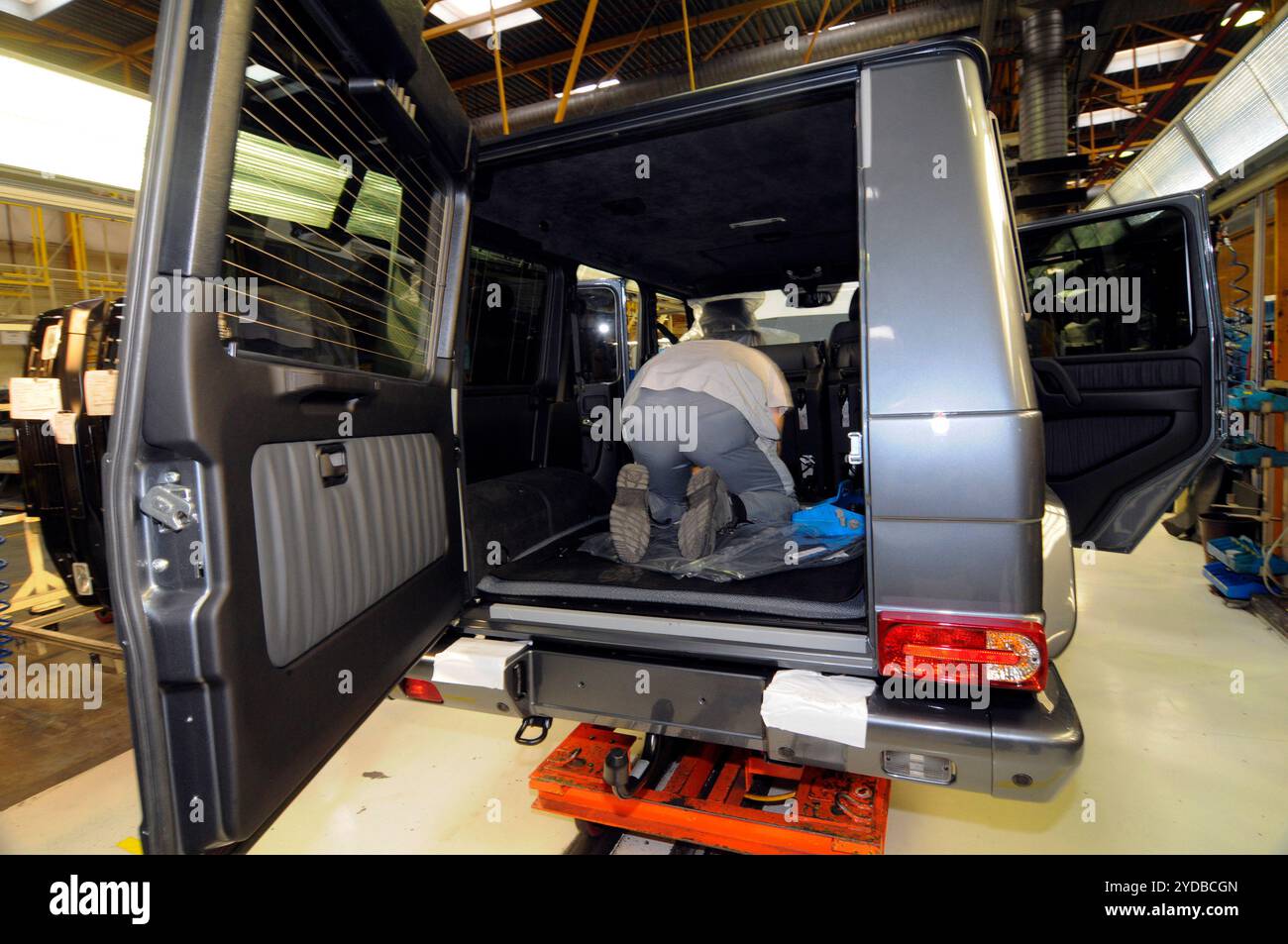 Construction de la mercedes classe G. Banque D'Images