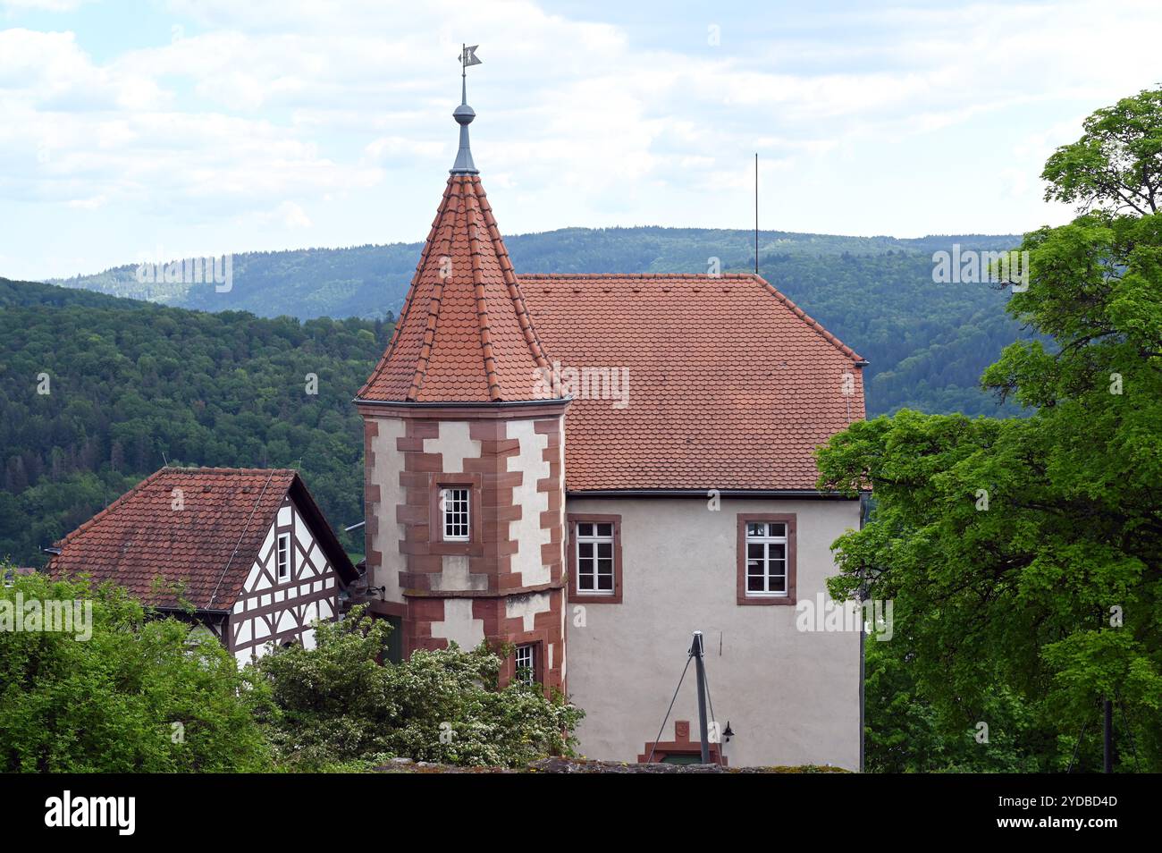 Maison du commandant du château de Dilsberg Banque D'Images