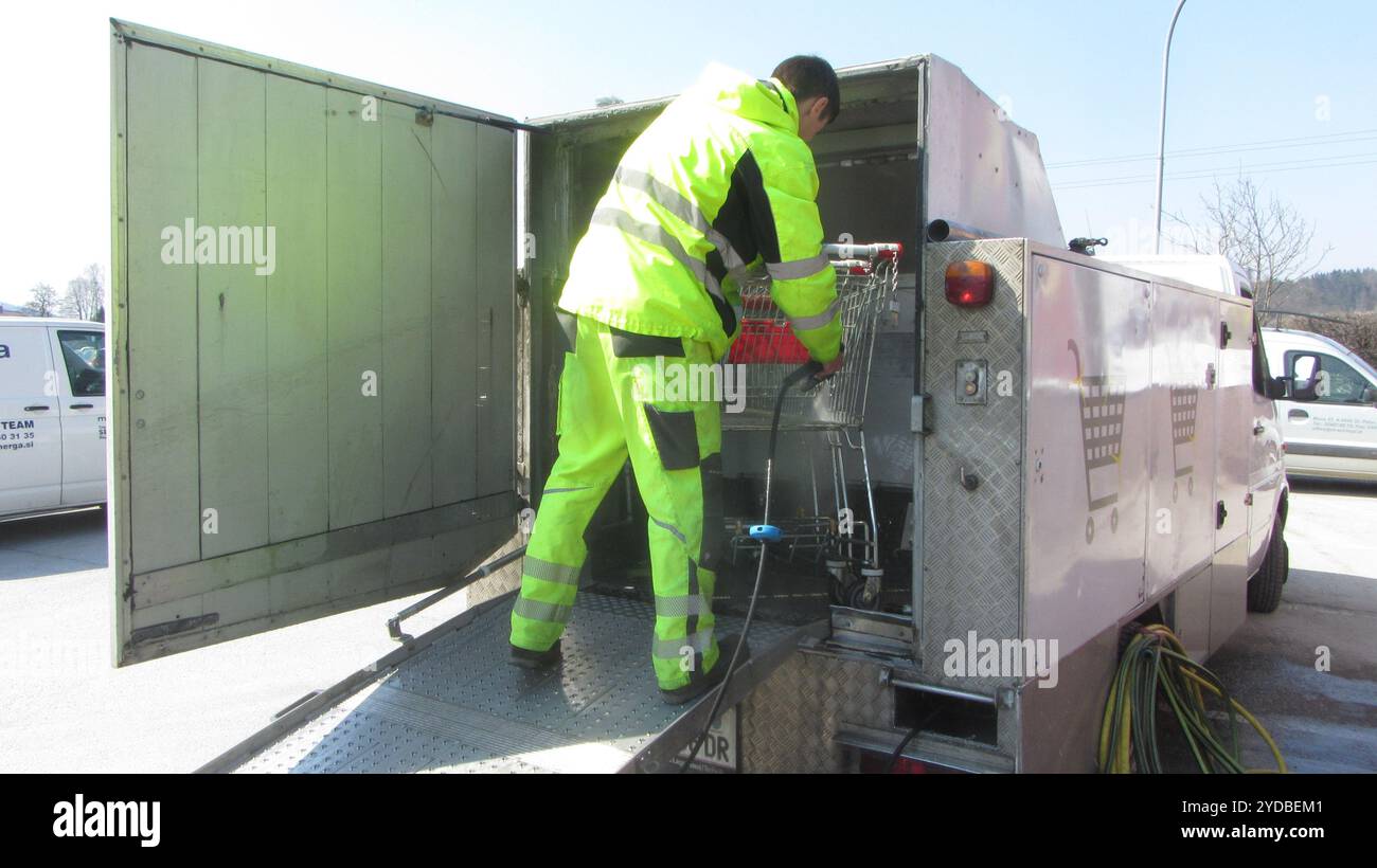 Nettoyage et hygiène à la direction de la propriété Banque D'Images