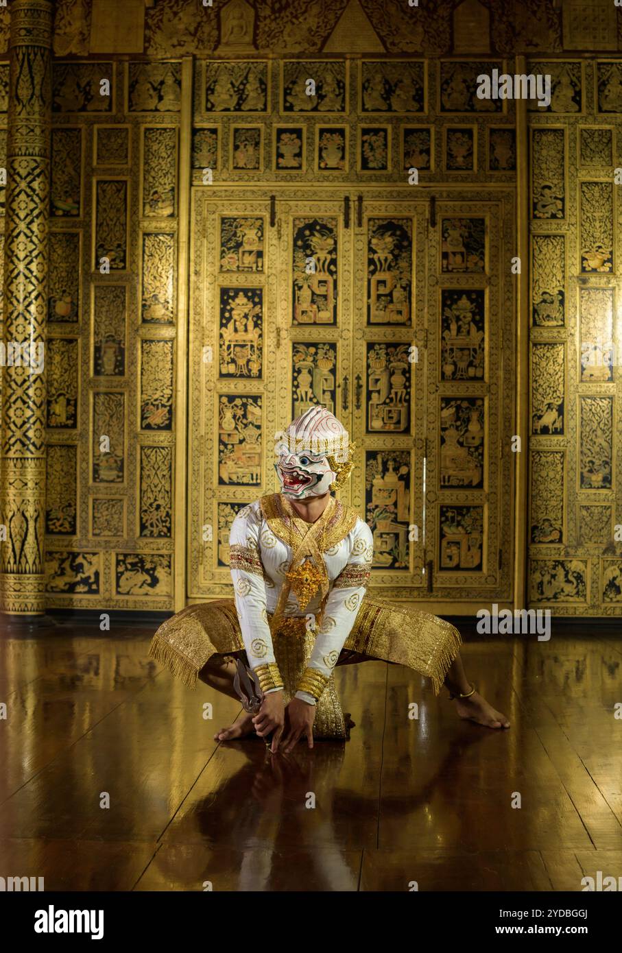 Khon, est une danse thaïlandaise classique dans un masque. Voici Hanuman Banque D'Images