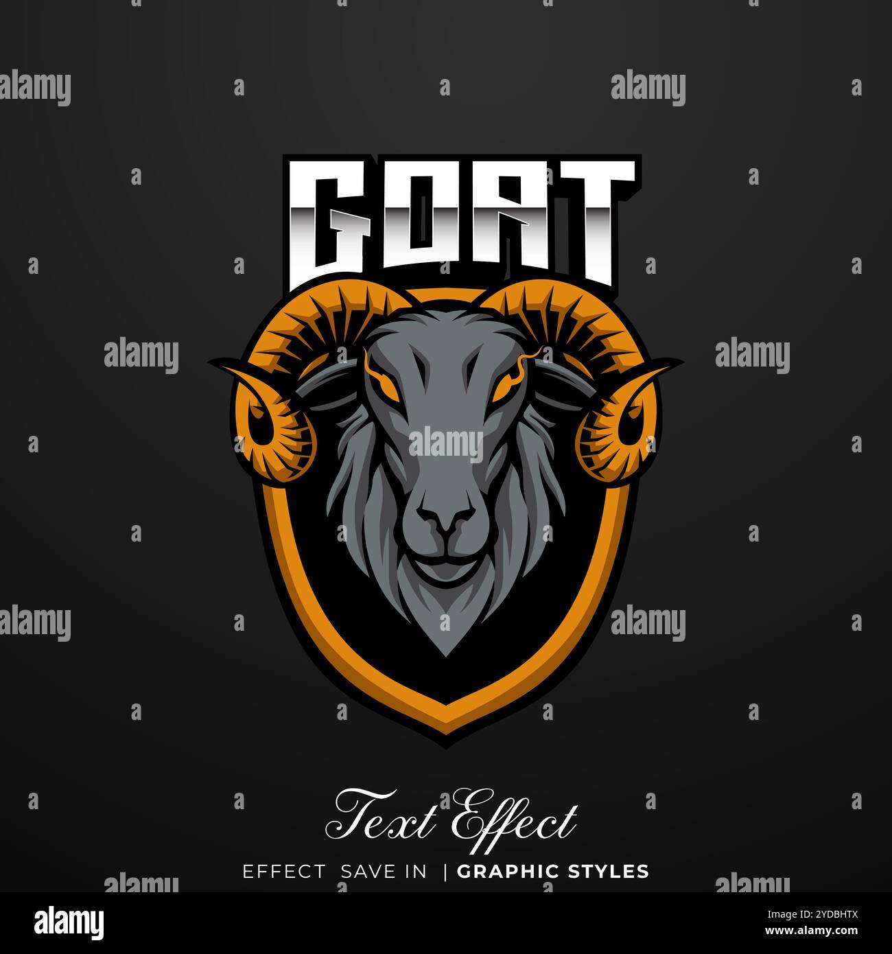 Logo de la mascotte Goat E-sport Illustration de Vecteur