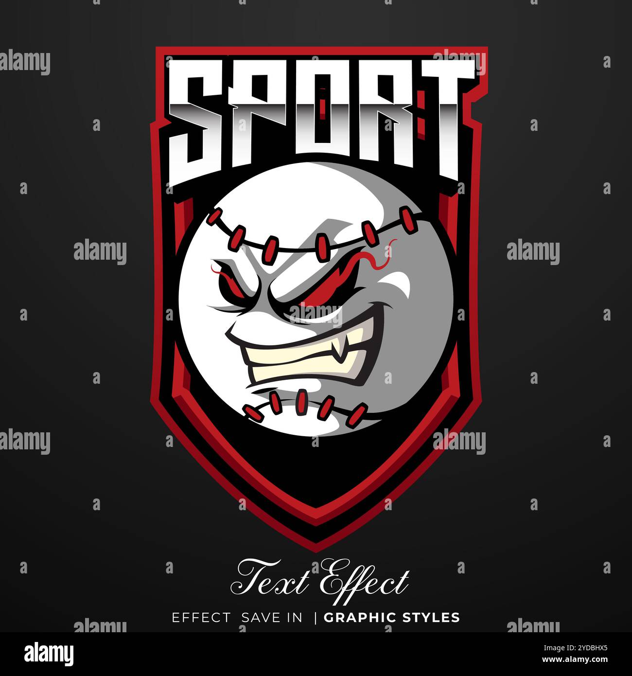 Logo de mascotte de baseball E-sport Illustration de Vecteur