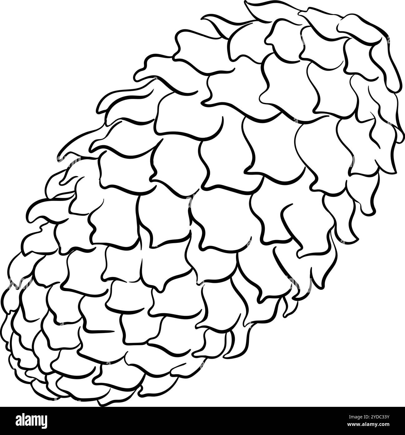 illustration du contour d'un cône en sapin Illustration de Vecteur