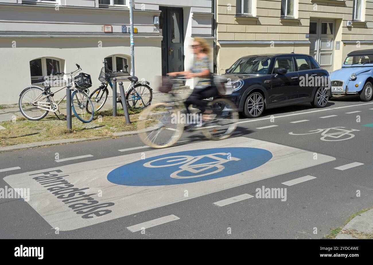 Fahrradstraße Linienstraße, Mitte, Berlin, Allemagne Banque D'Images