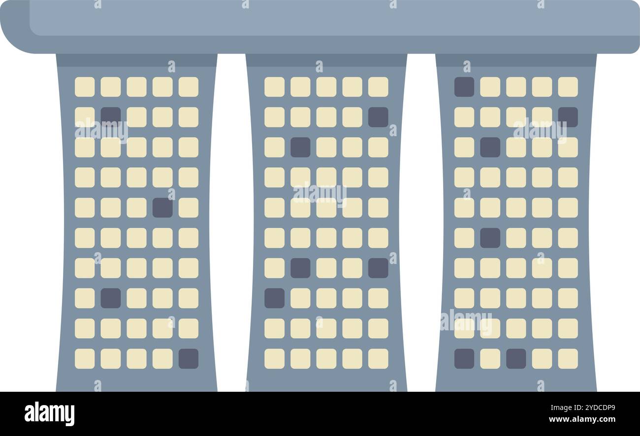 Marina Bay Sands Hotel Building icône de singapour montrant l'architecture moderne dans un style design plat Illustration de Vecteur