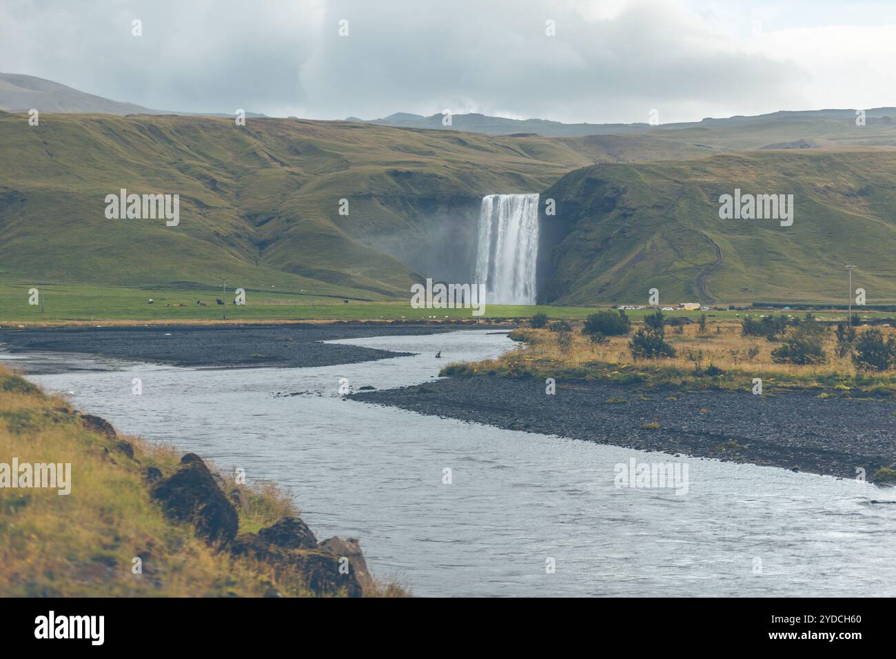 Cascade de Skogafoss, Islande Banque D'Images