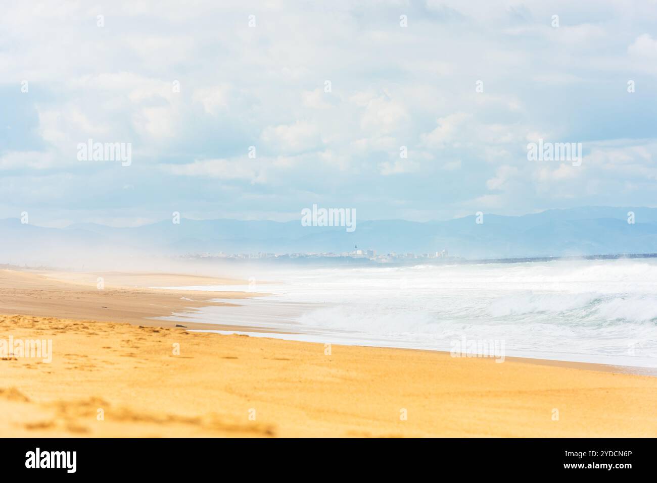 Long Sand Atlantic Beach avec vagues de l'océan Banque D'Images