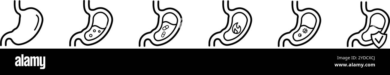 estomac - ensemble d'icônes vectorielles Illustration de Vecteur