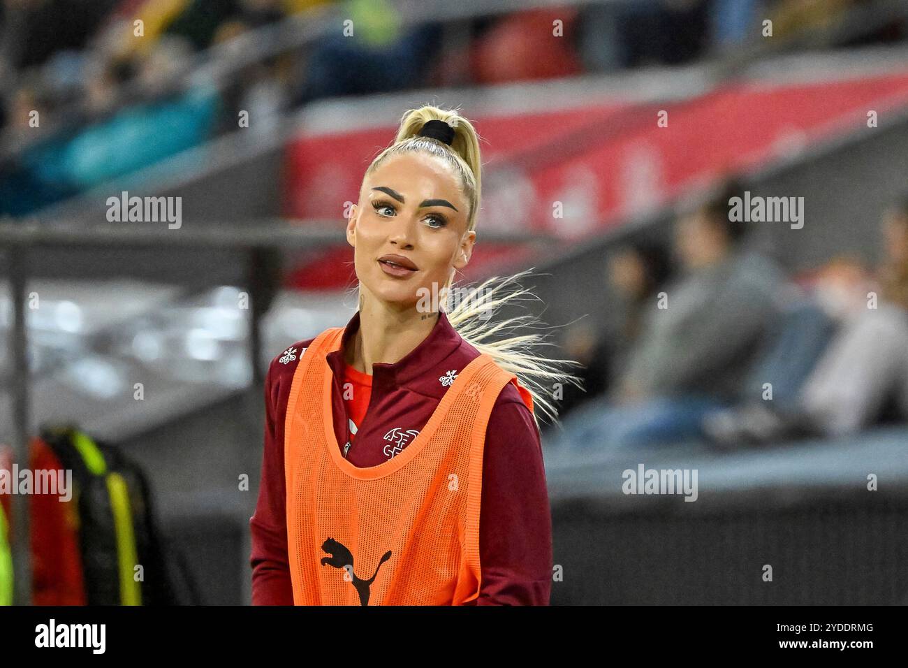 Alisha Lehmann (Schweiz, #23) beim Warm-Up sui, Schweiz - australien, Frauen-Fussball, Testspiel, saison 2024/2025, 25.10.2024 Foto : Eibner-Pressefoto/Thomas Hess crédit : dpa Picture alliance/Alamy Live News Banque D'Images