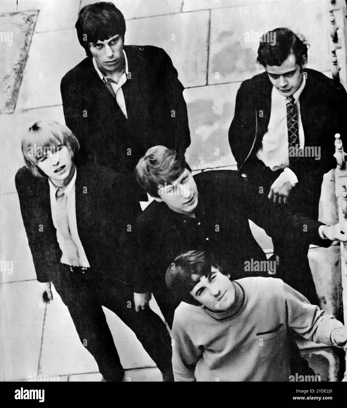 Les Yardbirds en 1965. (De gauche à droite, de haut en bas) Jeff Beck, Paul Samwell-Smith, Keith RELF, Chris Dreja et Jim McCarty, de la couverture du magazine Beat Banque D'Images