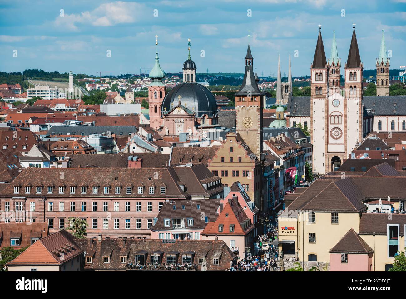 Vue aérienne de la ville historique de Wurzburg Banque D'Images