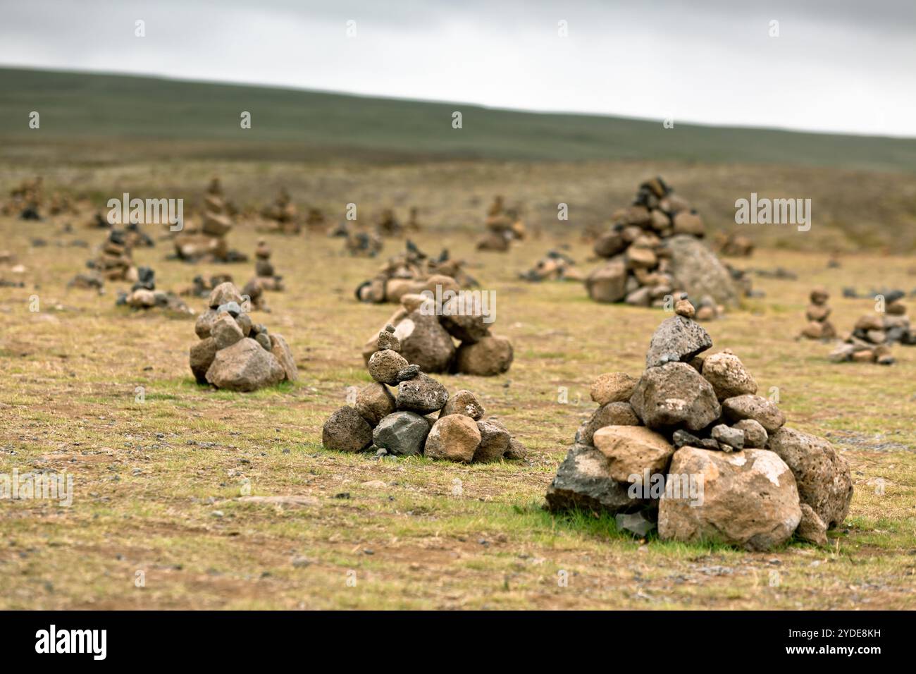 Pyramides de Stones, Islande Banque D'Images