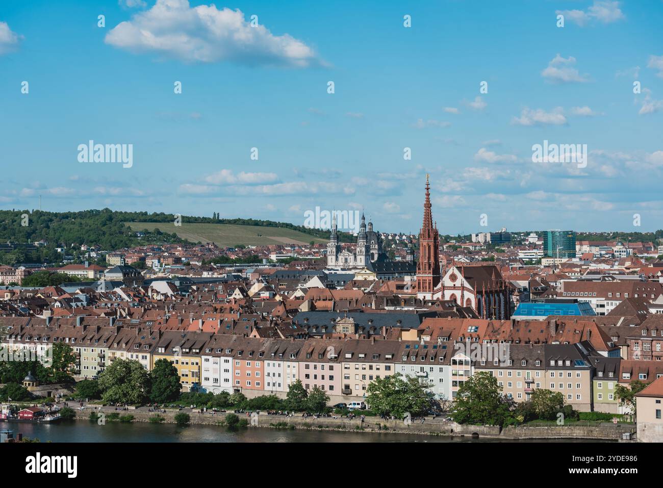 Vue aérienne de la ville historique de Wurzburg Banque D'Images