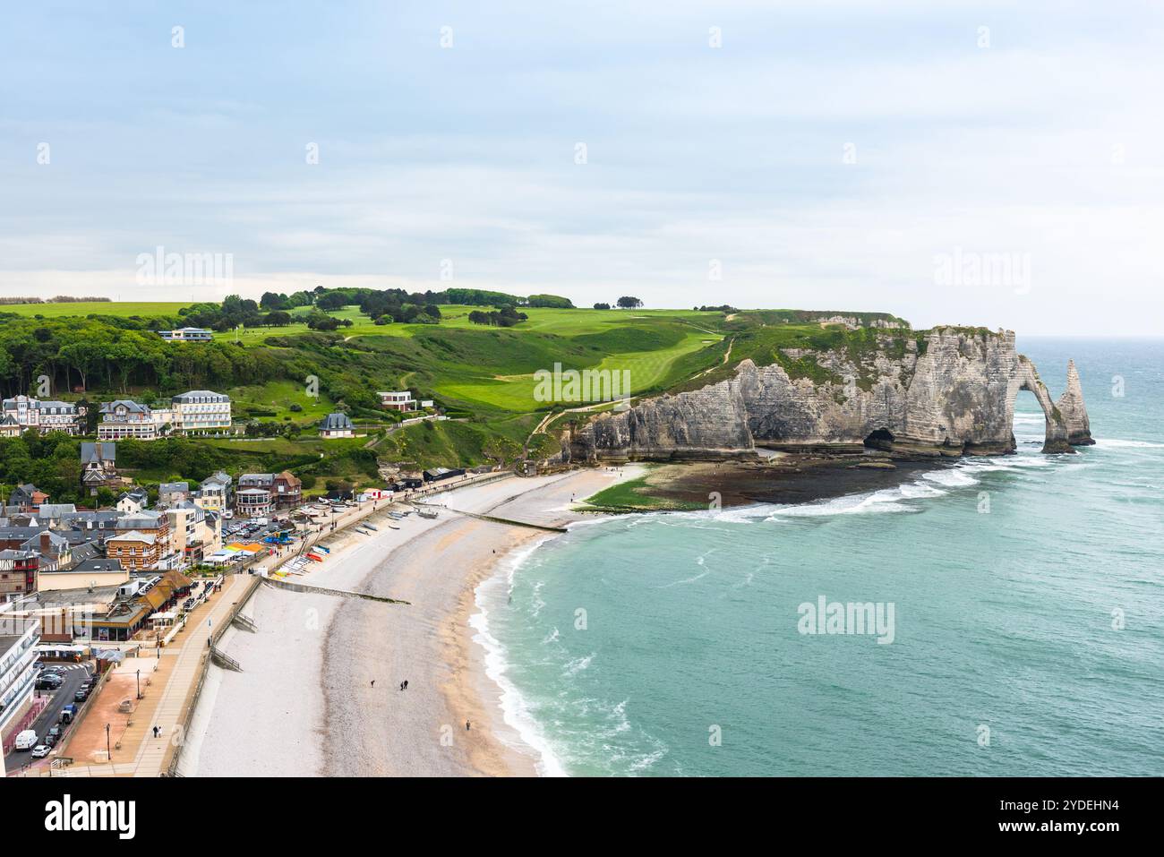 Vue d'Etretat, France d'en haut Banque D'Images