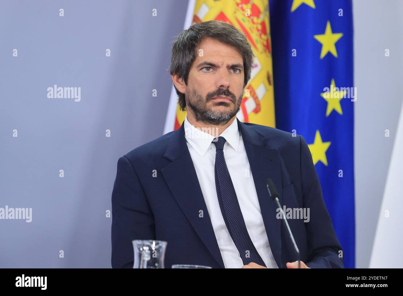 Madrid, 17/09/2024. Palais de Moncloa. Conférence de presse après le Conseil des ministres avec la ministre Pilar Alegría, le ministre de la Présidence, de la Justice et des relations avec le Parlement, Félix Bolaños, le ministre de la culture, Ernest Urtasun, et la ministre de l’Egalité, Ana Redondo. Photo : Jaime García. ARCHDC. Crédit : album / Archivo ABC / Jaime García Banque D'Images