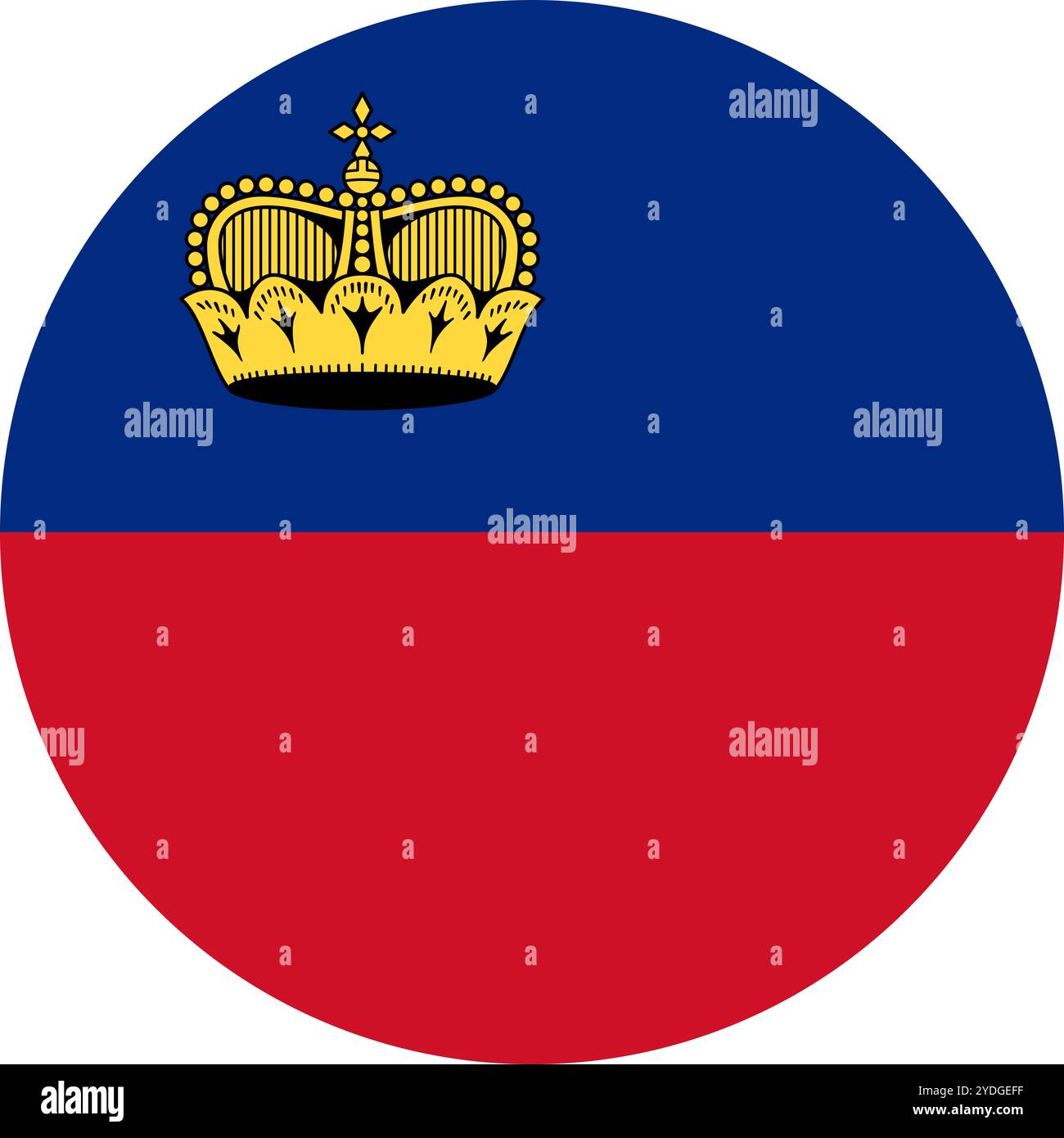 Drapeau de cercle du Liechtenstein, drapeau de cercle du Liechtenstein, images vectorielles Illustration de Vecteur