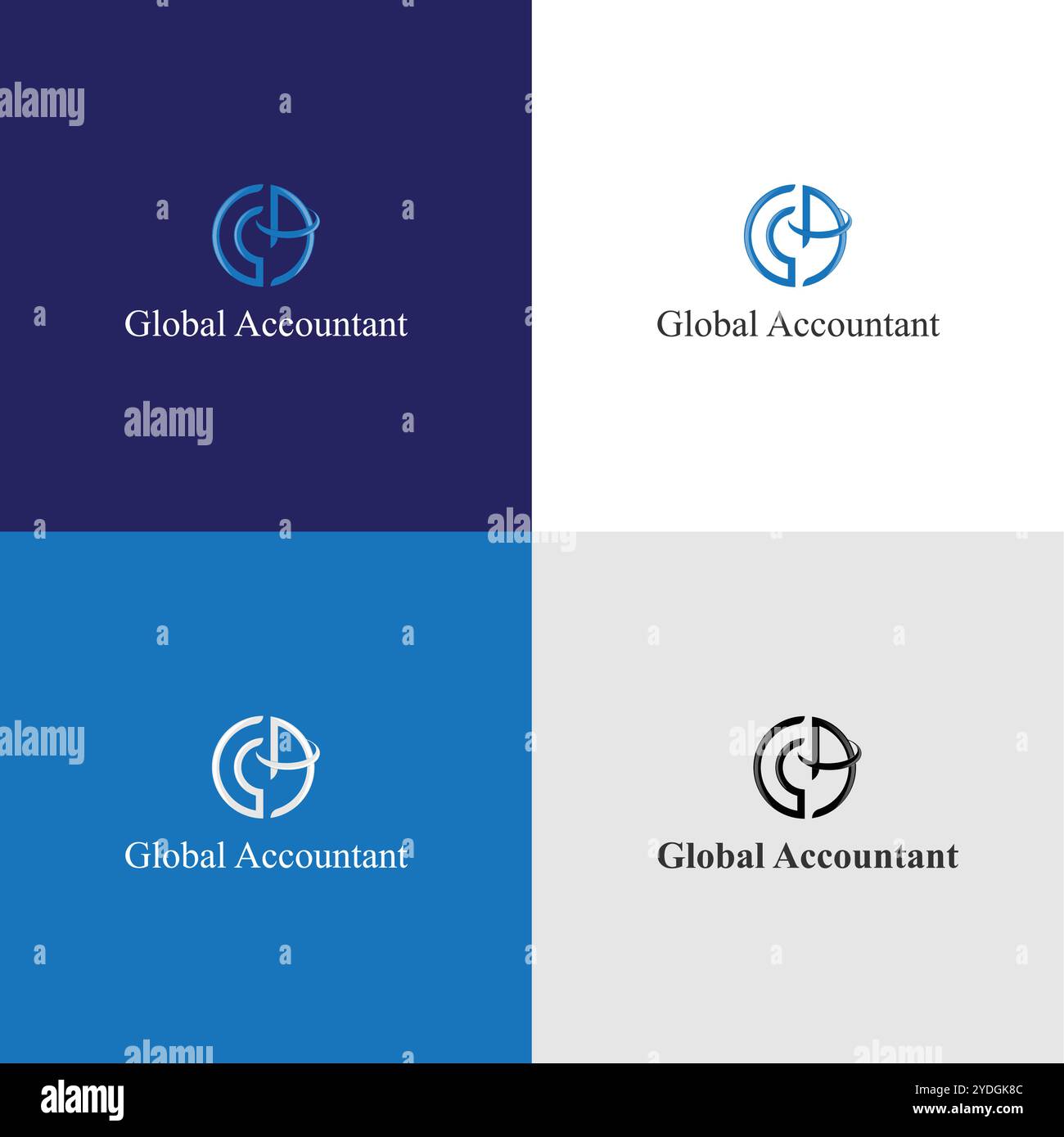 G Un logo Monogram Global Accountant Illustration de Vecteur