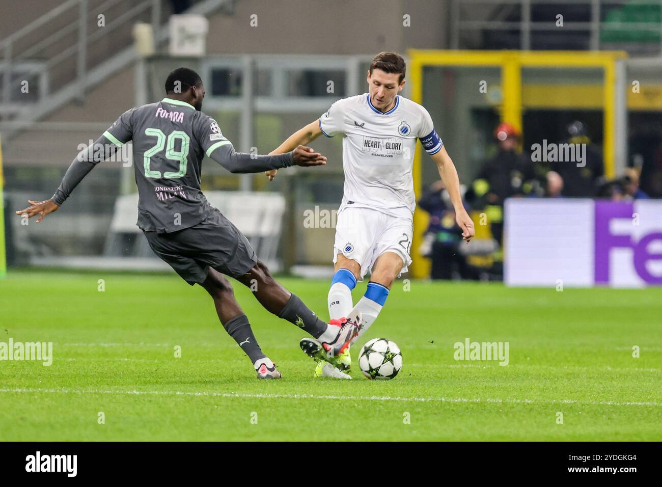 Milan 22 octobre 2024 - AC Milan - Club Brugge UEFA Champions League Football 2024/2025 - Hans Vanaken bruges Banque D'Images