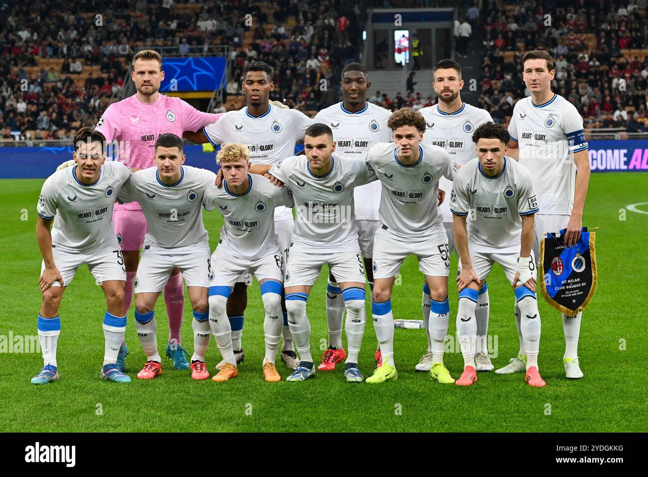 Milan 22 octobre 2024 - AC Milan - Club Brugge UEFA Champions League Football 2024/2025 - Line Up bruges Banque D'Images