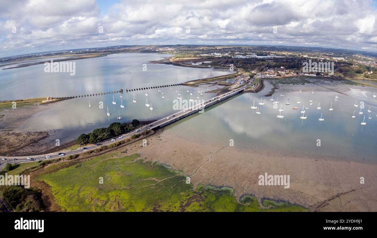Vue aérienne de Hayling Island dans le Hampshire Banque D'Images