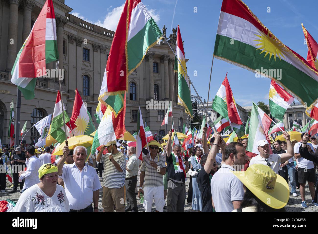 29.06.2024, Berlin, Allemagne, Europe, des milliers d'exilés iraniens protestent sous le slogan Europe Banque D'Images