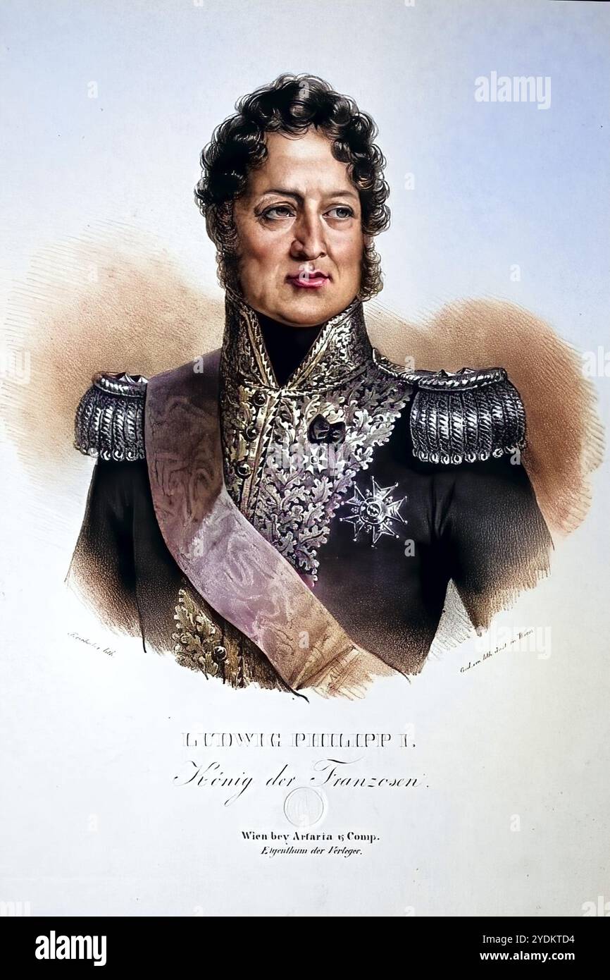 Louis-Philippe I. (Französisch Louis-Philippe Ier ; geb. 6. Oktober 1773 à Paris ; GEST. 26. August 1850 in Claremont House südlich von Esher, Grafschaft Surrey) War während der sogenannten Julimonarchie von 1830 bis 1848 Französischer König, Historisch, digital restaurierte Reproduktion von einer Vorlage aus dem 19. Jahrhundert, date du dossier non précisée, Banque D'Images