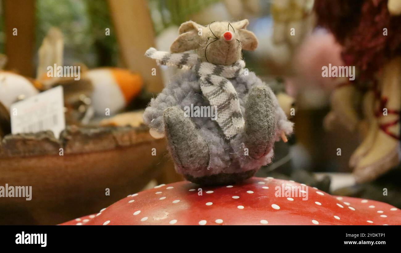 Souris de décoration de Noël à Stamford, Royaume-Uni Banque D'Images