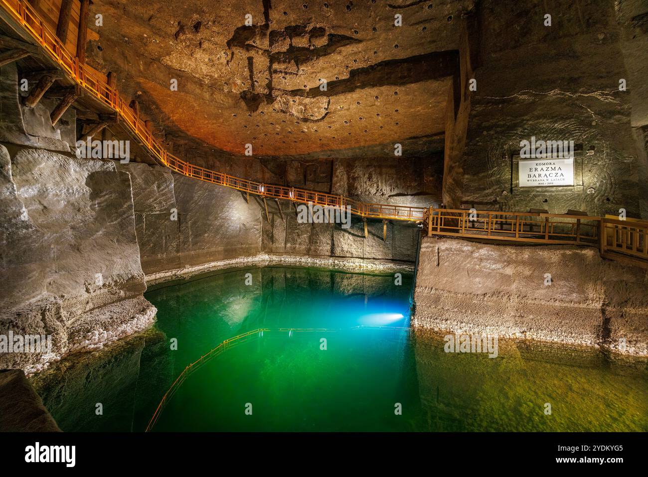 Lac souterrain, mine de sel de Wieliczka, Pologne Banque D'Images
