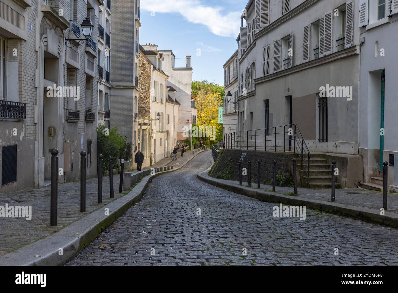 Une vue sur la colline de Montmartre à Paris, France Banque D'Images