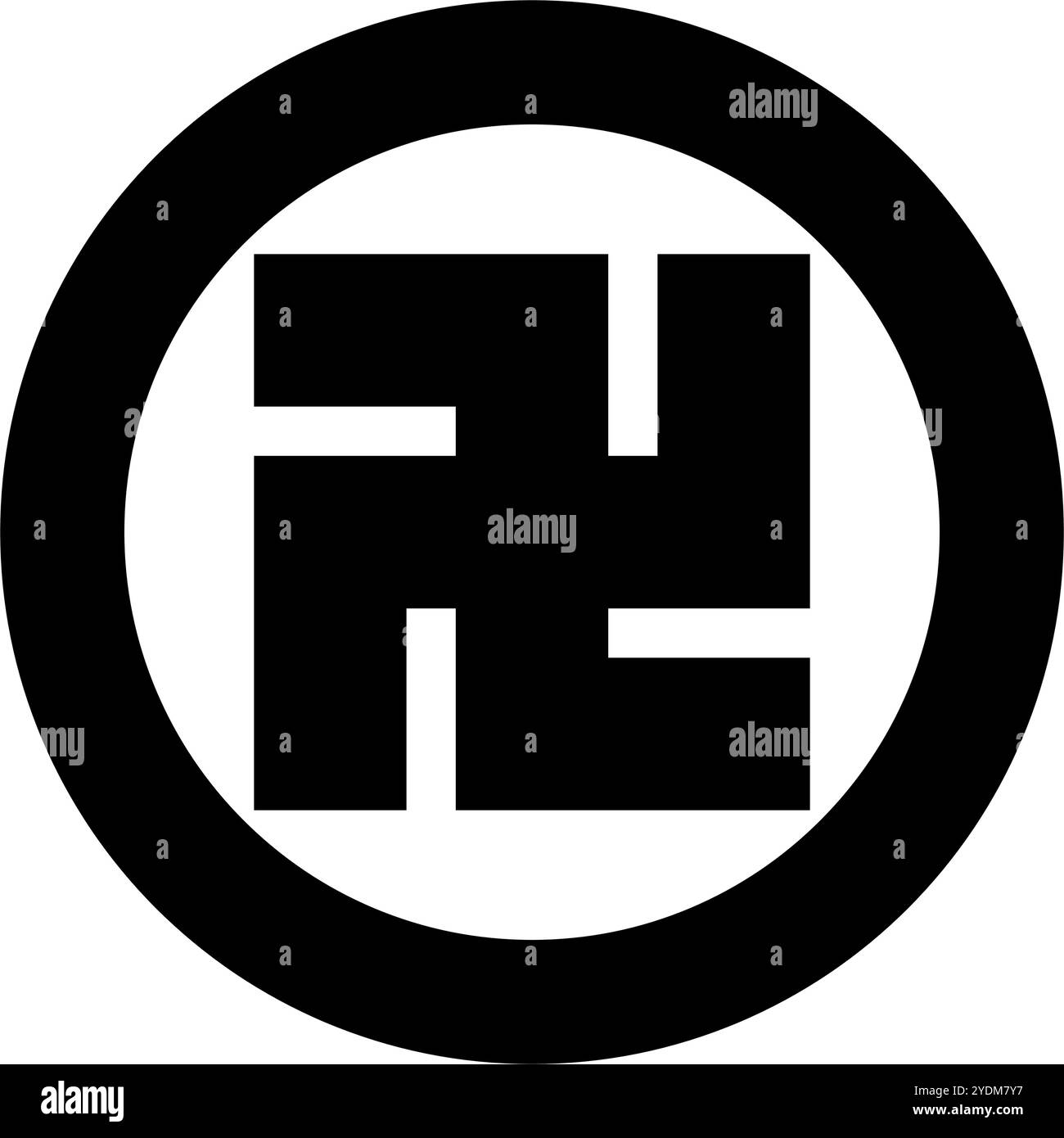 Icône swastika ronde. Icône du symbole de la carte du temple. Vecteur modifiable. Illustration de Vecteur