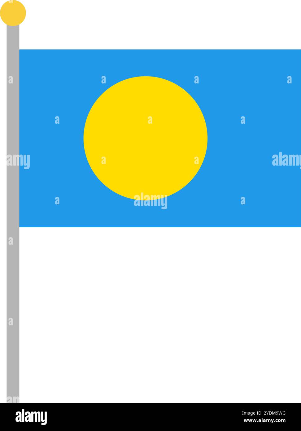Icône de drapeau palau simple avec poteau. Vecteur modifiable. Illustration de Vecteur
