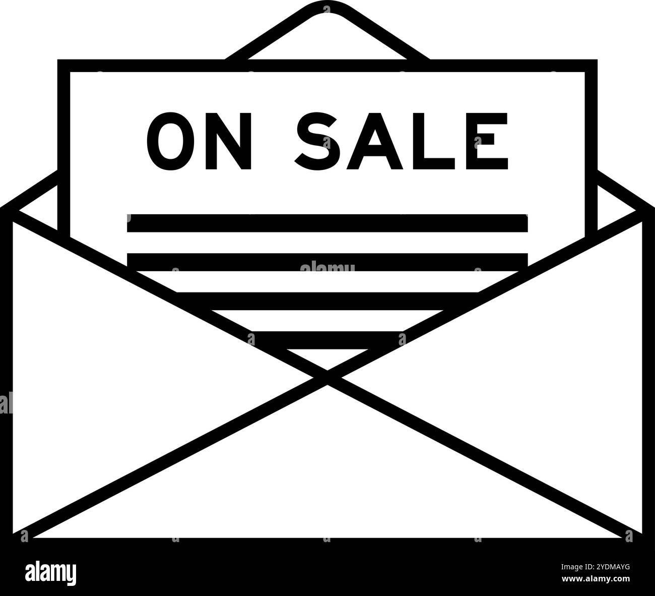 Enveloppe et lettre signe avec le mot en vente comme titre Illustration de Vecteur Enveloppe et lettre signe avec le mot en vente comme titre Illustration de Vecteur