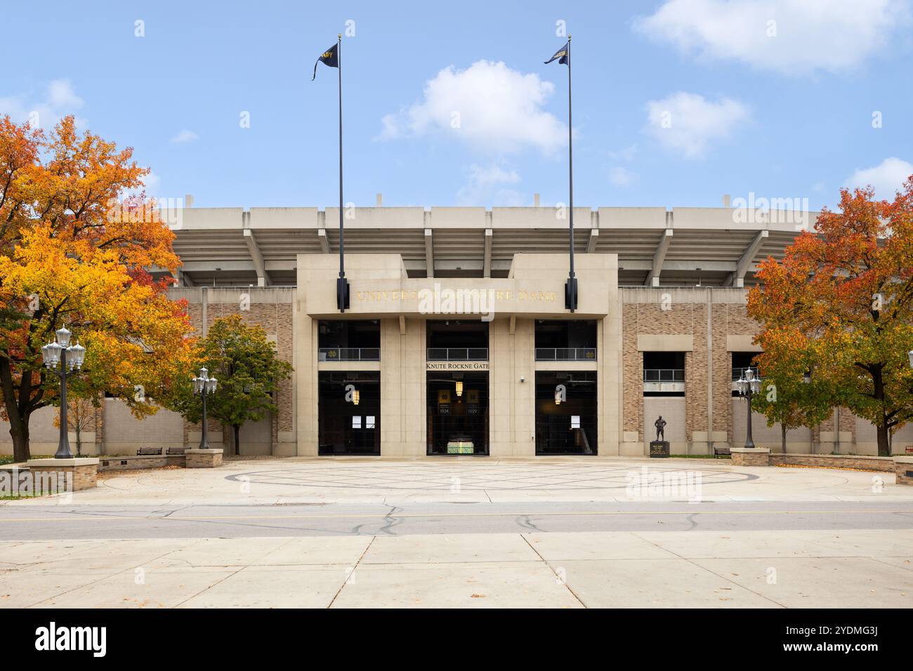 Le stade notre Dame est situé au cœur du campus de l'Université de notre Dame et abrite l'équipe de football irlandaise Fighting. Banque D'Images