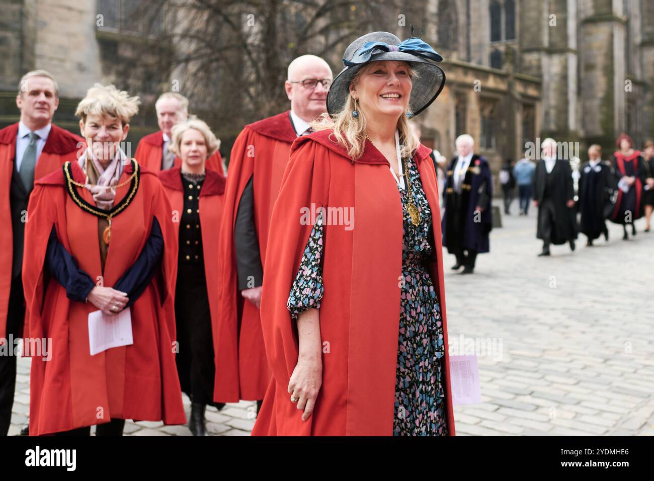 Édimbourg Écosse, Royaume-Uni 27 octobre 2024. Procession de la cathédrale St Giles aux chambres de la ville suivant le Service académique. crédit sst/alamy live news Banque D'Images