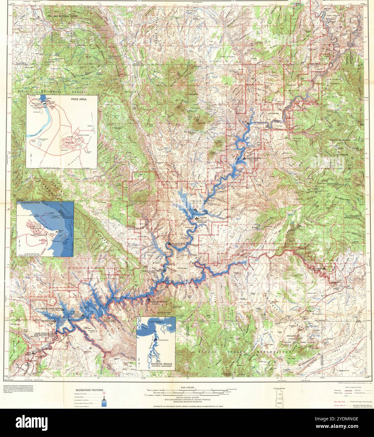 Vintage détaillé carte du Grand Canyon affiche de voyage imprimable à télécharger Banque D'Images