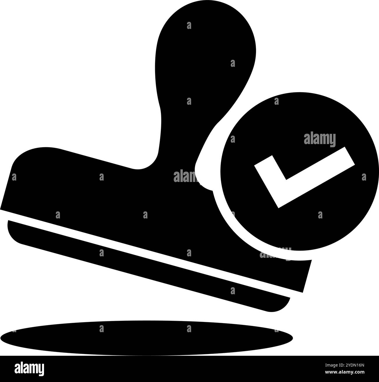 Estampiller et cocher l'icône silhouette. Vecteur modifiable. Illustration de Vecteur