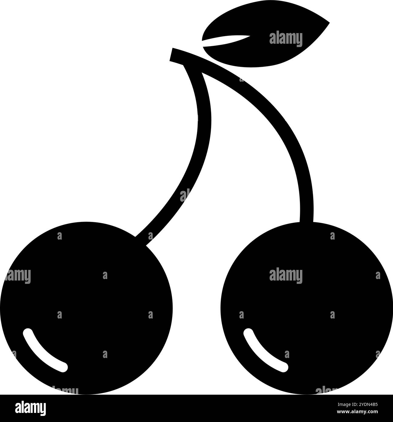 Silhouette de cerise. Fruits sucrés. Vecteur modifiable. Illustration de Vecteur