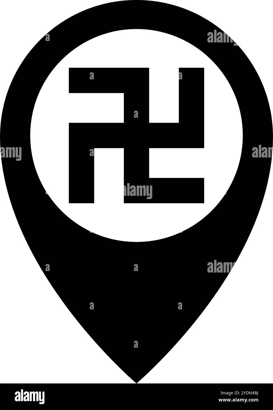 Icône d'épingle de la carte Swastika. Vecteur modifiable. Illustration de Vecteur
