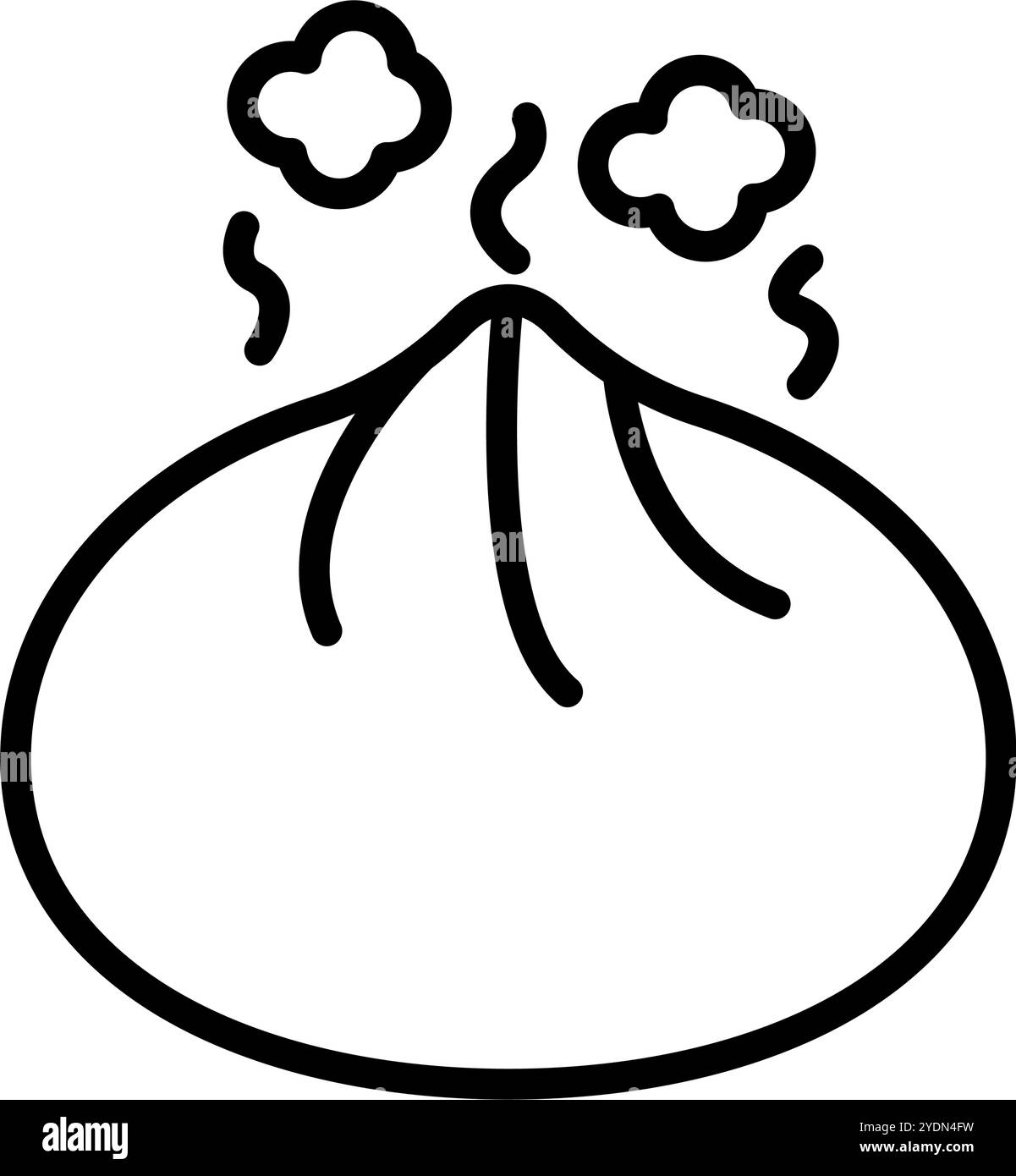 Icône pain de viande cuit à la vapeur et vapeur. Icône BaO. Vecteur modifiable. Illustration de Vecteur