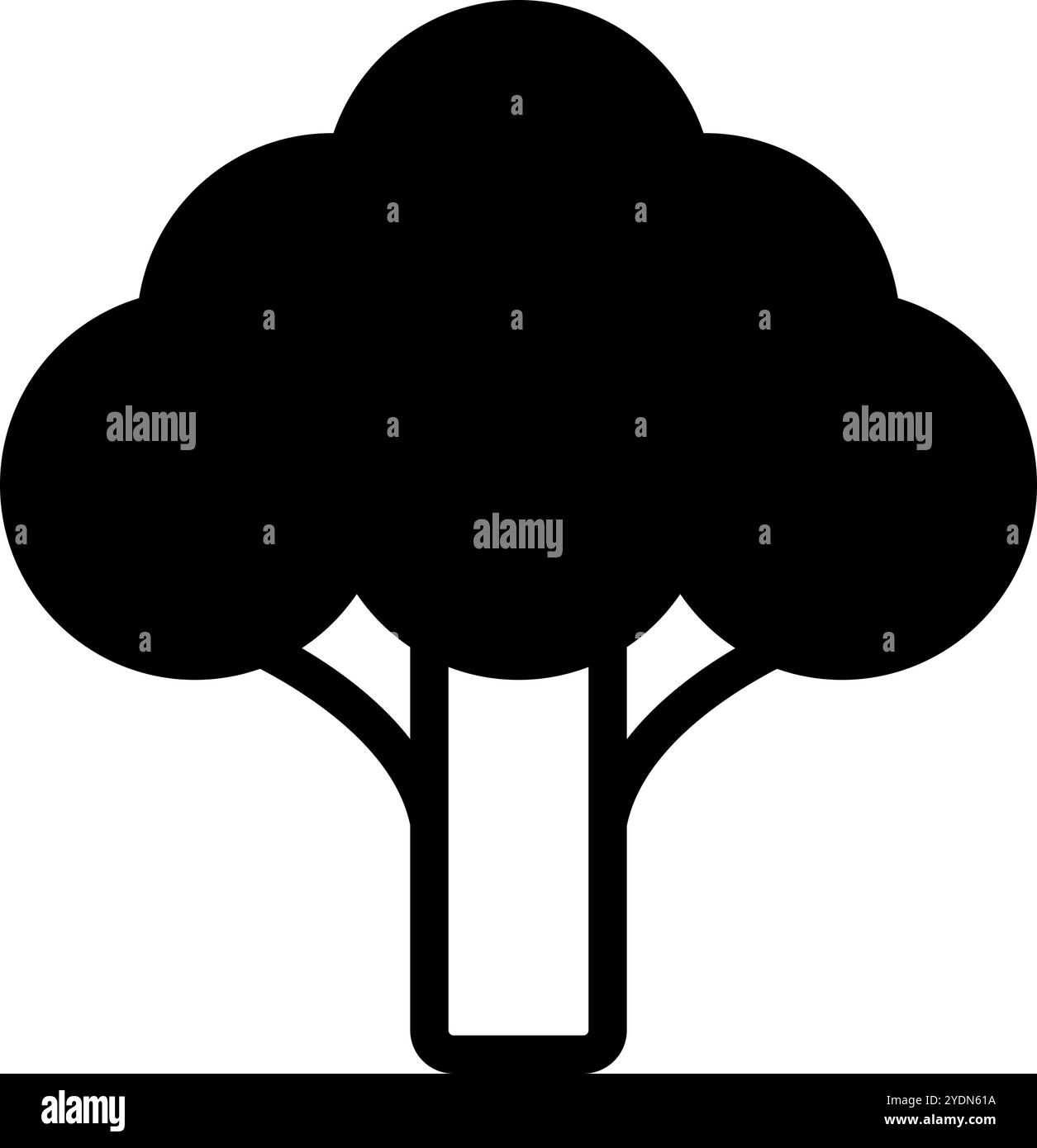 Icône de silhouette de brocoli. Légume. Vecteur modifiable. Illustration de Vecteur