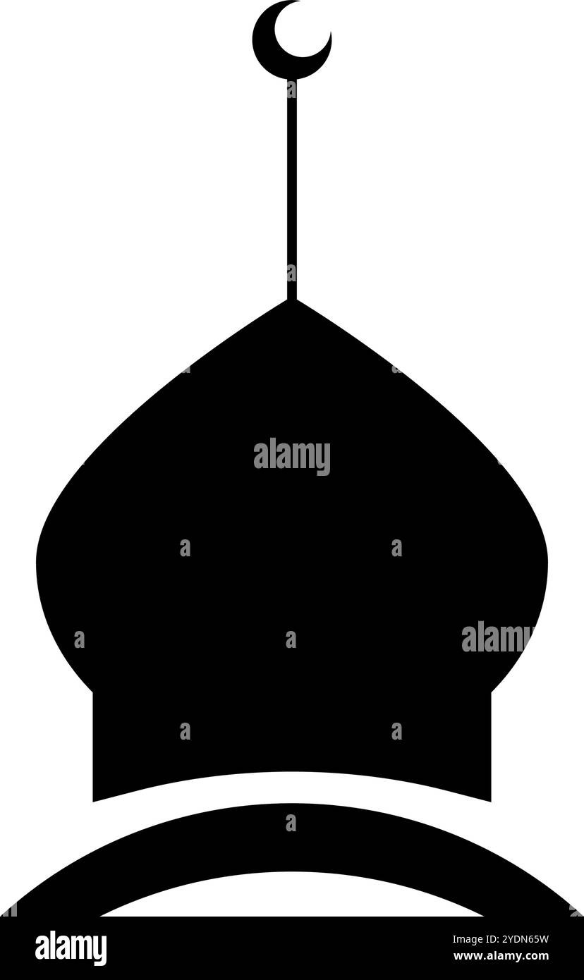 Icône de silhouette de mosquée islamique. Vecteur modifiable. Illustration de Vecteur