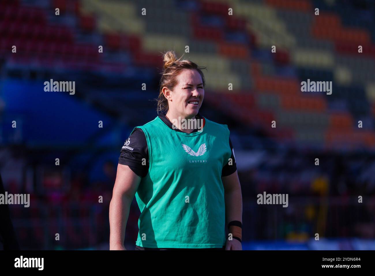 Londres, Royaume-Uni. 27 octobre 2024. Marlie Packer (Saracens) s'échauffe lors du match Saracens Women vs Gloucester-Hartpury Women au StoneX Stadium pour la quatrième manche de la saison 2024/25 de Premiership Women's Rugby. UK © ️ crédit : Elsie Kibue/Alamy Live News Banque D'Images