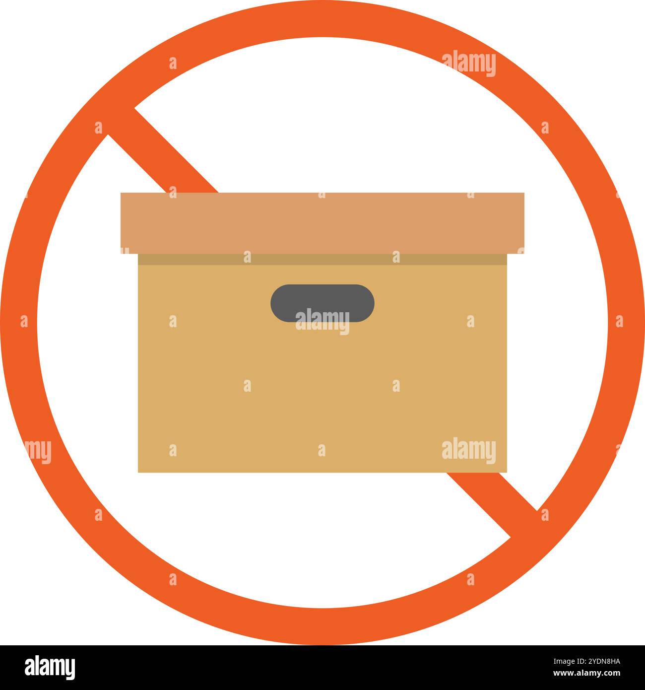 Icône d'interdiction de carton. Interdiction d'élimination du carton. Vecteur modifiable. Illustration de Vecteur