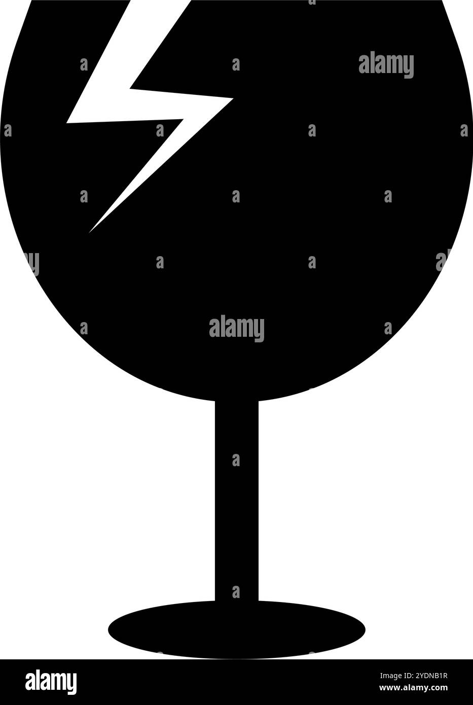 Icône de silhouette de verre à vin cassé. Vecteur modifiable. Illustration de Vecteur