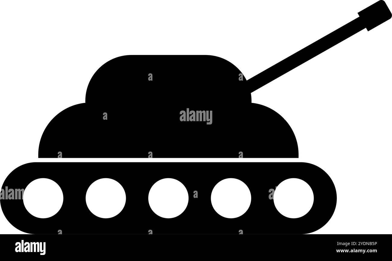 Icône de silhouette de réservoir. Arme militaire. Vecteur modifiable. Illustration de Vecteur